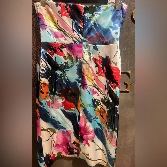 NWT Jovani Strapless Multicolor Floral Dress SIZE 8 - Picture 5 of 8